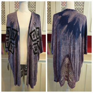 Vocal Mineral Wash Crystal Embellished Cardigan